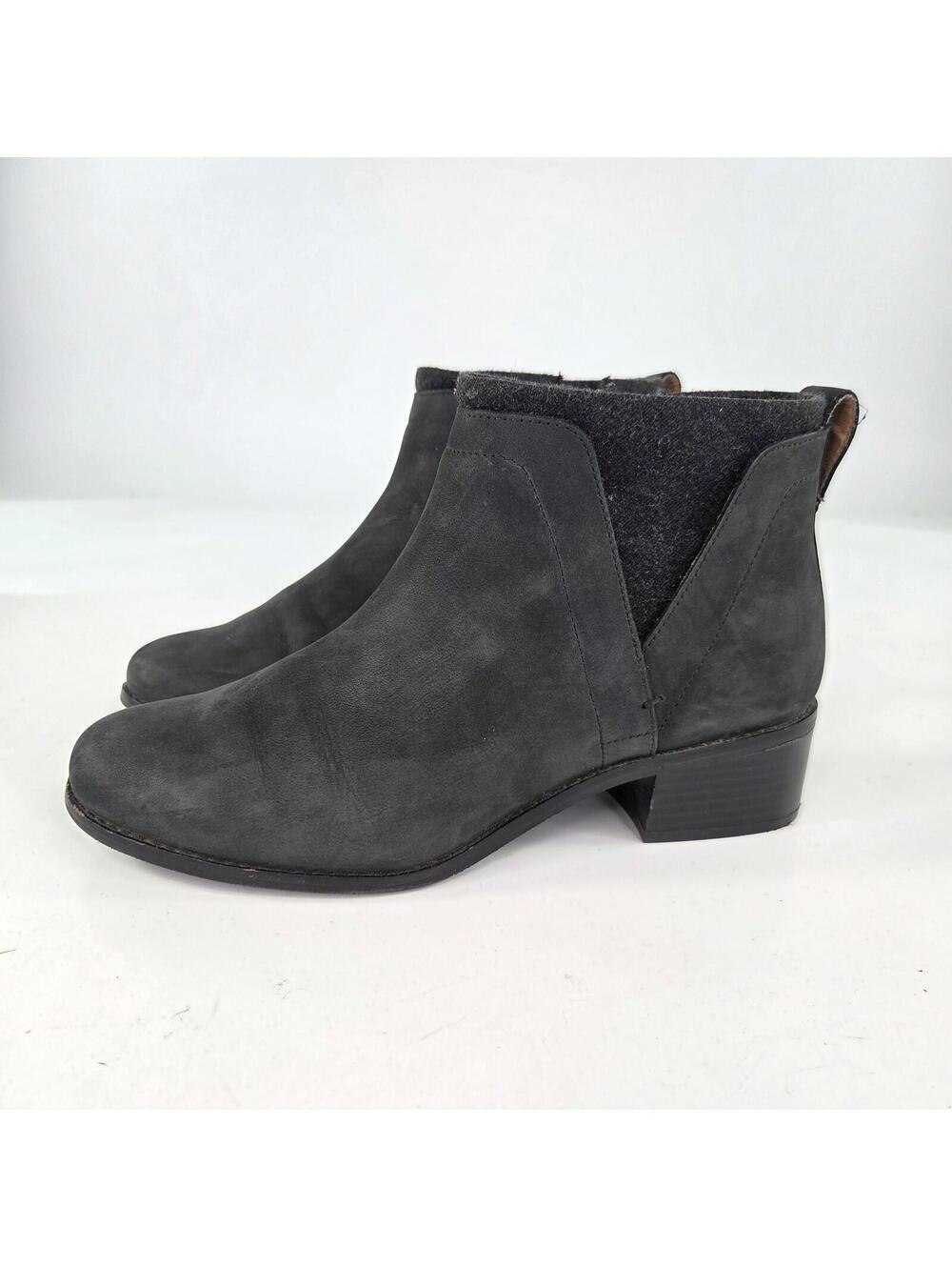 Vionic Joslyn black suede booties US 8 Weather Resistant wool-blend Ankle Boots - Picture 3 of 8